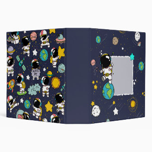 Astronaut Outer Space Cartoon Binder
