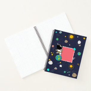 Astronaut Outer Space Cartoon  Notebook