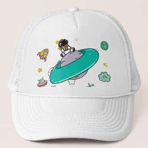 Astronaut Outer Space Cartoon Trucker Hat