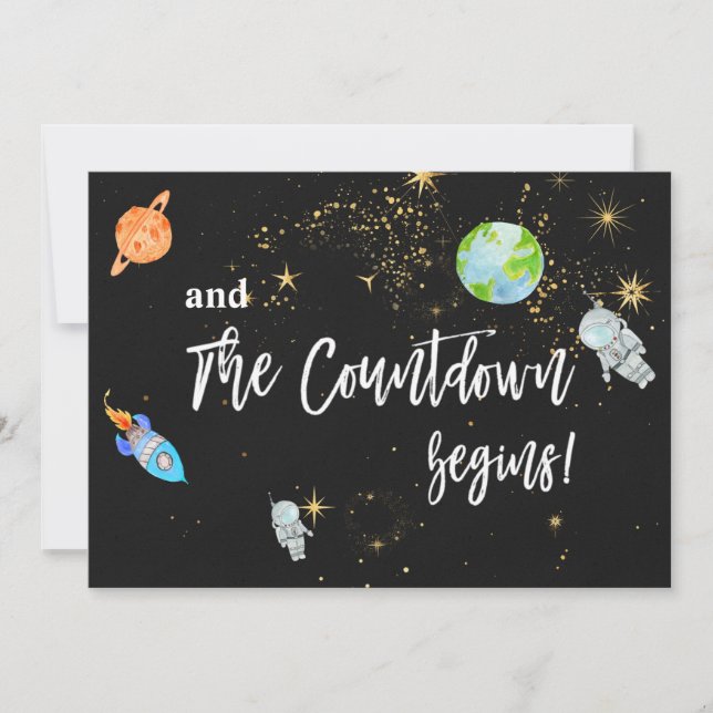 *~ Astronaut Outer Space Rocket Planet Baby Shower Invitation (Front)