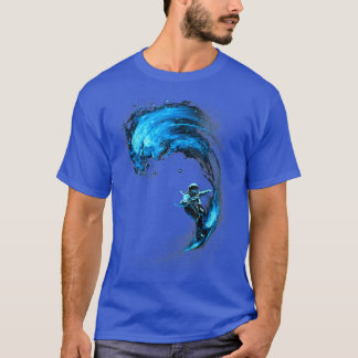 Astronaut Outer Space Surfer Surfing Blue Galay Wa T-Shirt