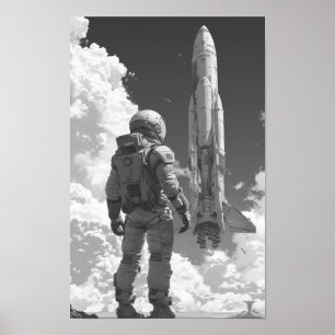Astronaut Over-the-Shoulder Shot Poster