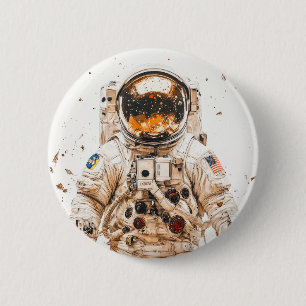 Astronaut Painting 2 Inch Round Button