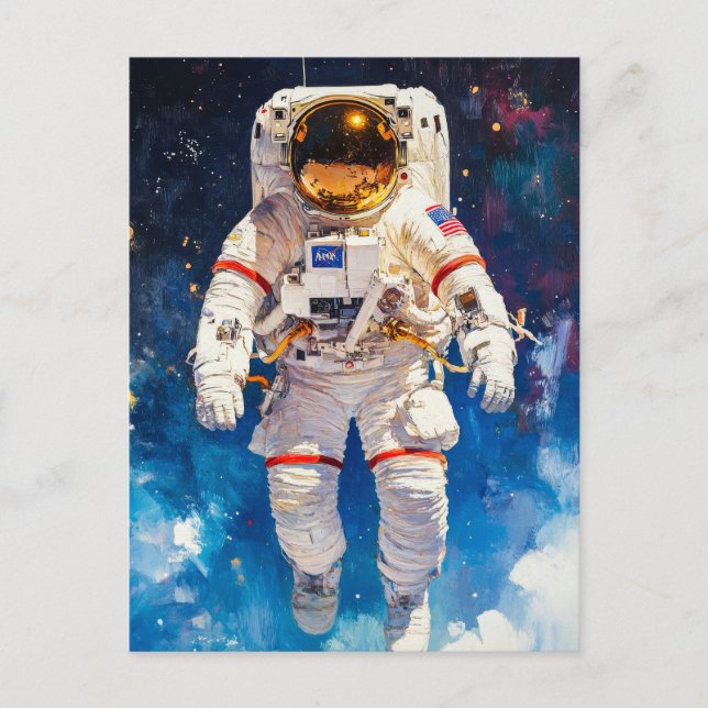 Astronaut Painting Postcard (Front)