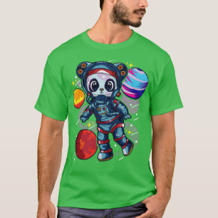 Astronaut Panda Bear In Space T-Shirt