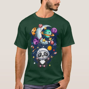 Astronaut Panda Cute Animal Lover Outer Space  T-Shirt