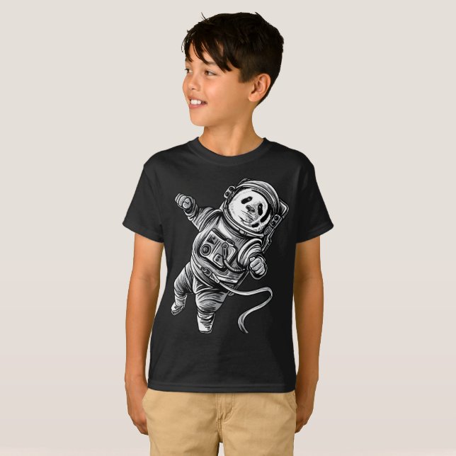 Astronaut Panda in Space Panda Bear Astropanda T-Shirt (Front Full)