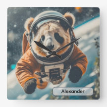 Astronaut Panda in Space Surreal Animal Nursery