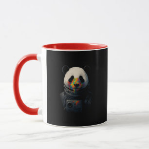 Astronaut Panda with Neon Paint Splash Mug