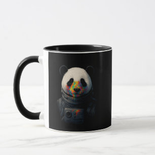 Astronaut Panda with Neon Paint Splash  Mug