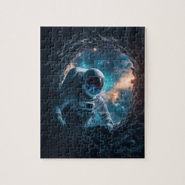 Astronaut Peeking In Asteroid Puzzle  (Vertical)