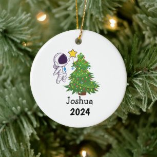 Astronaut Personalized Christmas Ceramic Ornament