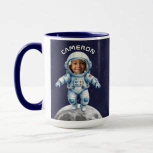 Astronaut Photo Outer Space Moon Kids Mug