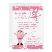 Astronaut Pink Stars 3rd Birthday Party