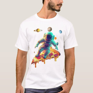 Astronaut Pizza Tshirt - Space Lover Graphic Tee