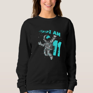 Astronaut Planet Spaceship Happy 11th Birthday Sweatshirt