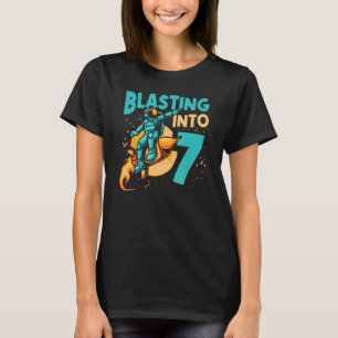 Astronaut Planet Spaceship Happy 7th Birthday 1 T-Shirt