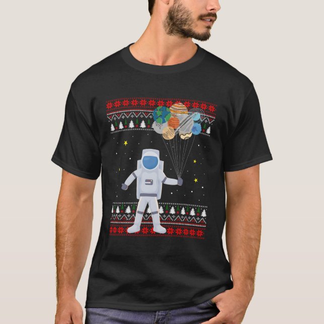 Astronaut Planets Gift For Christmas T-Shirt (Front)