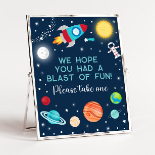 Astronaut Planets Outer Space Birthday Favour Sign