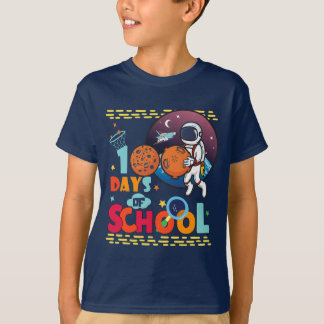 Astronaut Playing Basketball on Space for School  T-Shirt