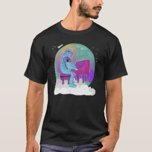 Astronaut Playing Piano On A Cloud In Outer Space  T-Shirt