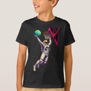 Astronaut Playing Sketll Planets Outer Space T-Shirt