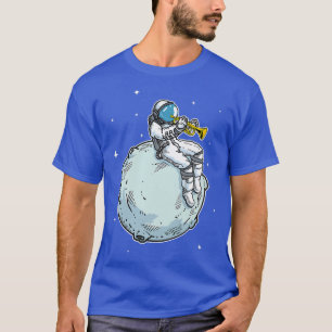 Astronaut Playing Trumpet Gift Music Trumpet Lover T-Shirt