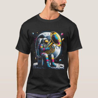 Astronaut Playing Tuba in Space Tuba Player T-Shirt