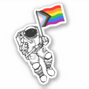 Astronaut Progress Pride Flag Sticker