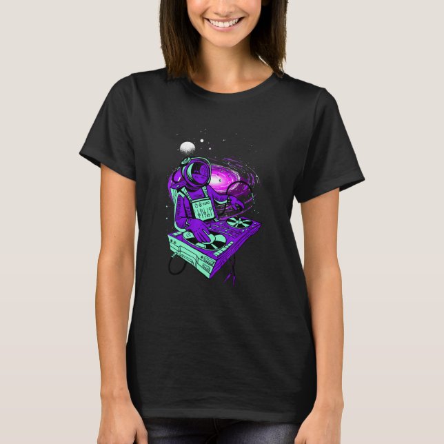 Astronaut Psychedelic Music Dj Mixer Psytrance Tec T-Shirt (Front)
