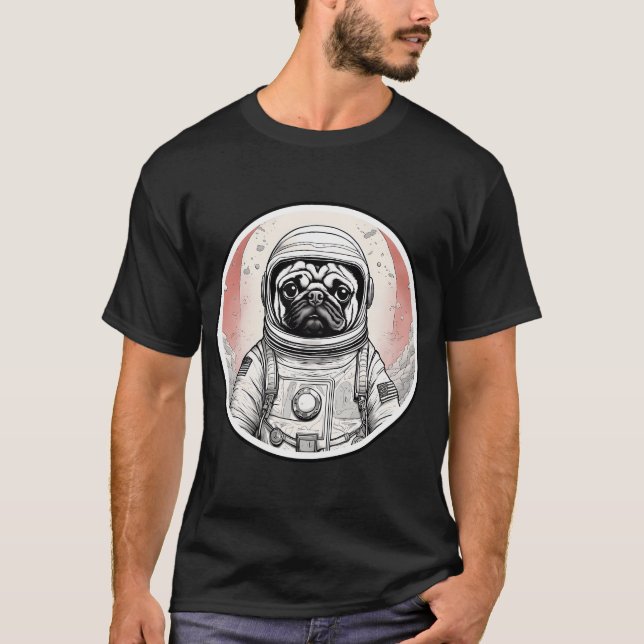 Astronaut Pug  T-Shirt (Front)