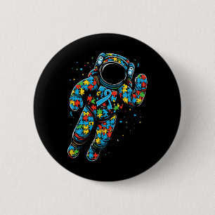 Astronaut Puzzle Autism Awareness Autistic Womens 2 Inch Round Button