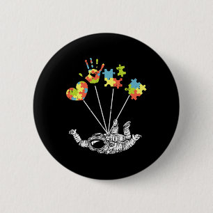 Astronaut Puzzle Autism Awareness Gifts For Autist 2 Inch Round Button