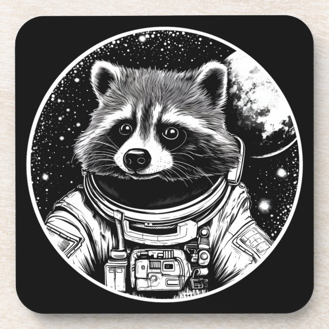 Astronaut raccoon coaster (Front)