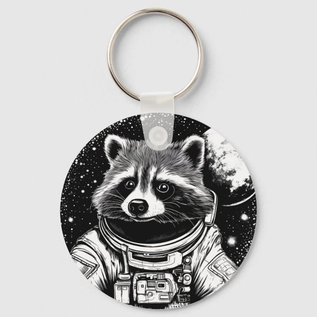 Astronaut raccoon keychain (Front)