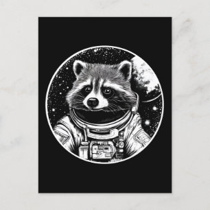 Astronaut raccoon postcard