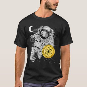 Astronaut Reaching Cosmos ATOM Coin To The Moon Cr T-Shirt