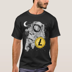 Astronaut Reaching Litecoin LTC Coin To The Moon C T-Shirt