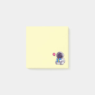Astronaut reading book cute kids post-it notes
