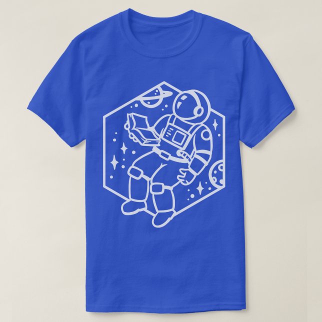 Astronaut Reading T-Shirt (Design Front)