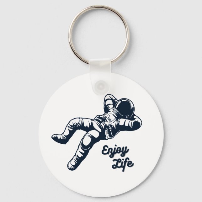 Astronaut Relaxing In The Space Gifts Space Lover  Keychain (Front)