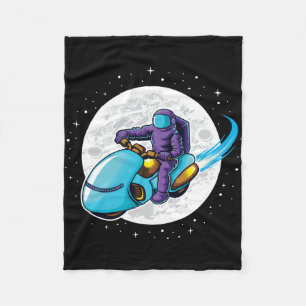 Astronaut Rider In Space Fleece Blanket