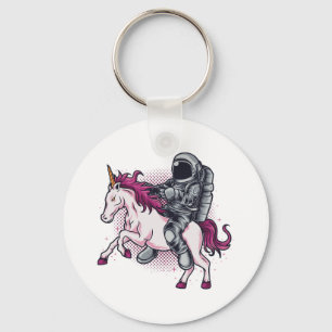 Astronaut riding a pink Unicorn T-shirt Hat1 Keychain