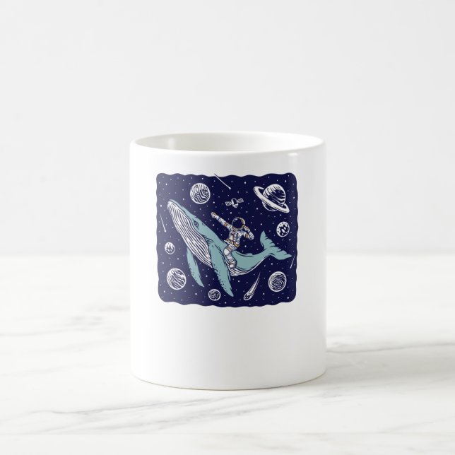 Astronaut riding a whale coffee mug (Center)
