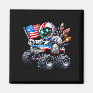 Astronaut Riding Monster Truck 4th Of July Magnet
