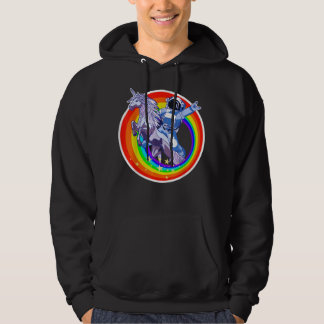 Astronaut Riding Rainbow Unicorn NASA LGBT Spacema Hoodie