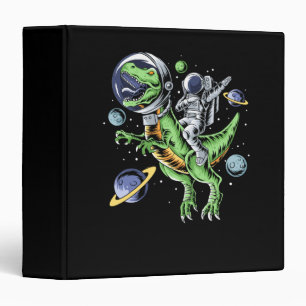 Astronaut Riding T-Rex Dinosaur Astro T-Rex Space Binder