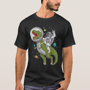 Astronaut Riding T Rex Dinosaur Astro T Rex Space T-Shirt