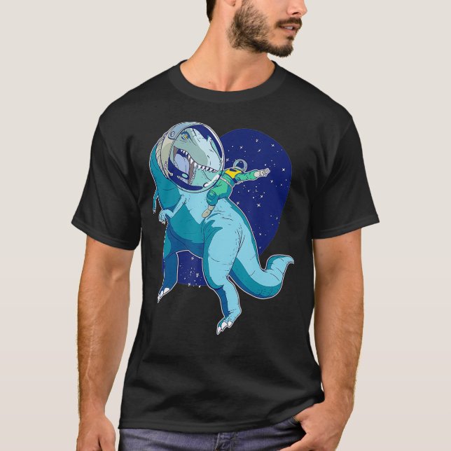 Astronaut Riding T-Rex  Dinosaur Astro T-Rex T-Shirt (Front)