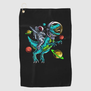 Astronaut Riding T-Rex Dinosaur Golf Towel